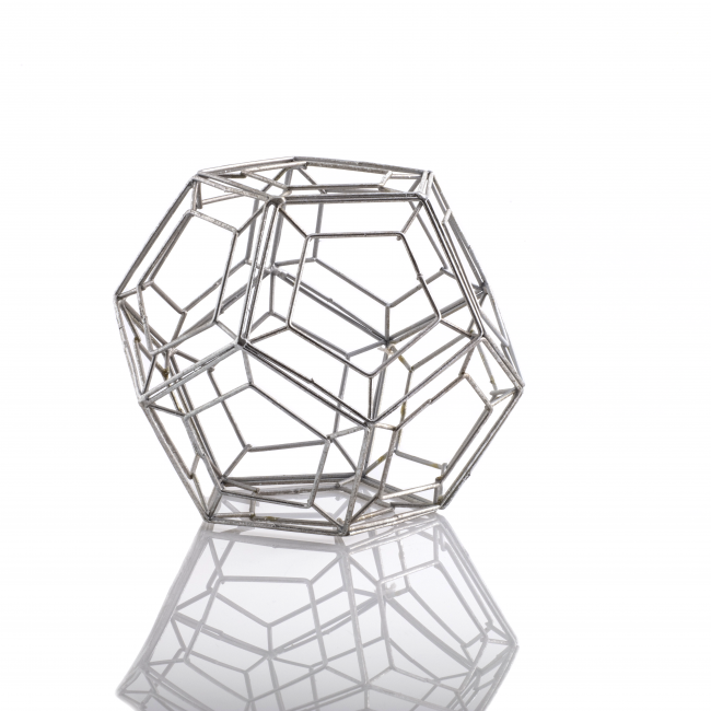 Figura geométrica de grade hexagonal de ferro para decoração de casa